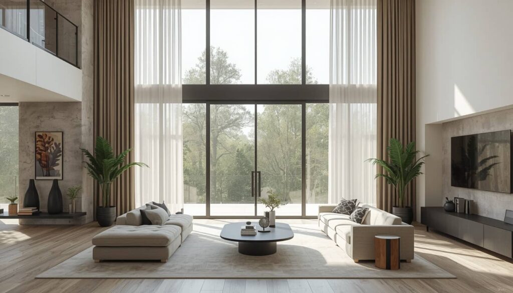 curtain ideas for large living room windows