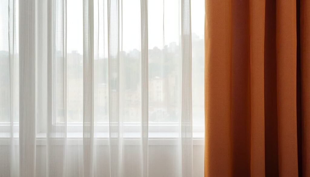 layered curtains living room window treatments