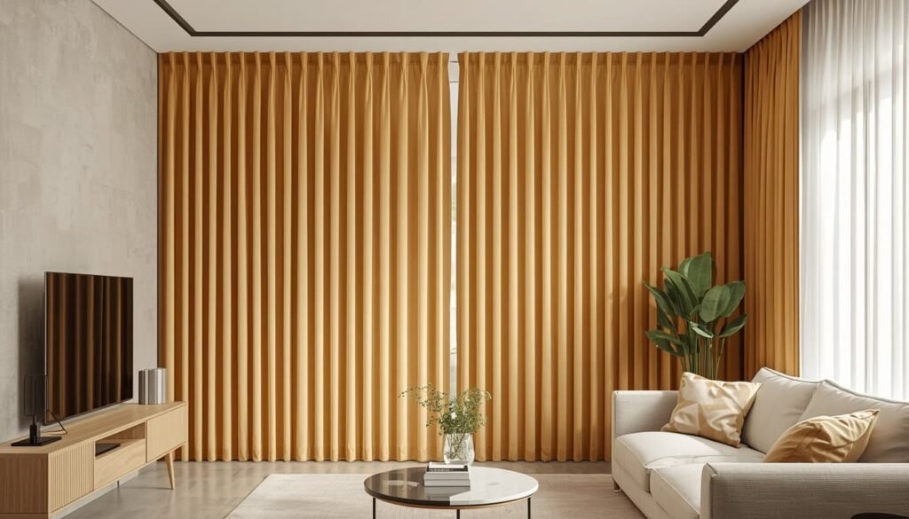 floor to ceiling drapes small living room